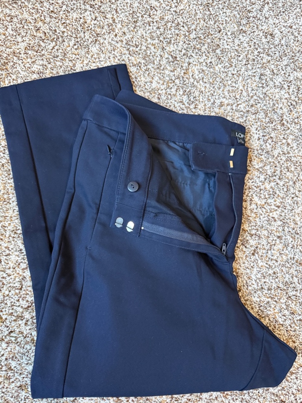 LOFT Navy Curvy Ankle Pants
